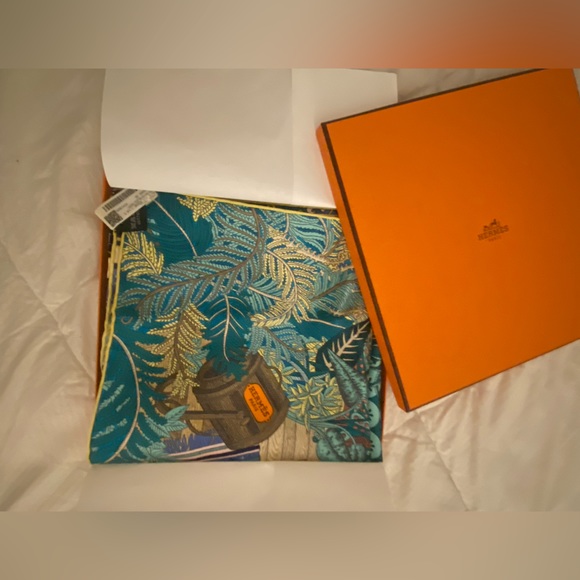 Hermes - rare scarf - NWT 🍊🌝🤌🏻 - Picture 6 of 6